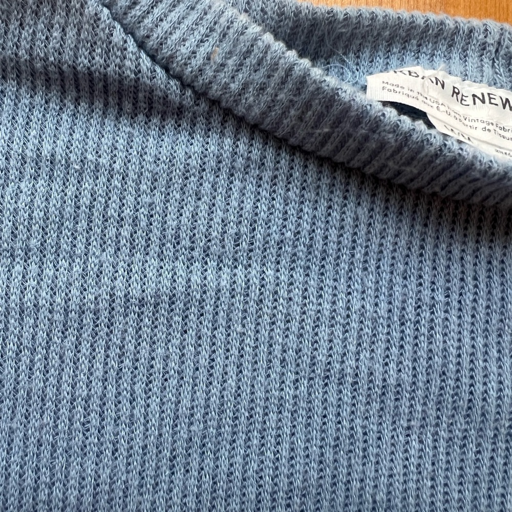 Blue Ribbed Women's Top - Picture 3 of 5